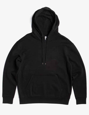 Black heavyweight fleece pullover hoodie by SpectraUSA, made from 10 oz cotton-polyester blend, featuring a cozy, durable design.