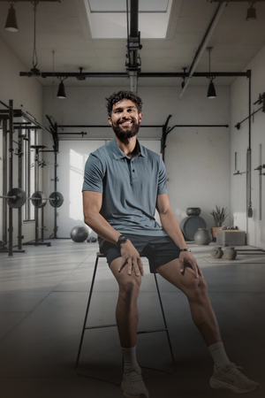Men's Ash Gray Hot Trend Vault Terra Recovery Polo shirt showing a classic polo collar and comfortable fit.