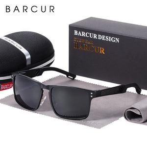 Polarized BARCUR sunglasses for men with aluminium magnesium frame, stylish design and UV protection.