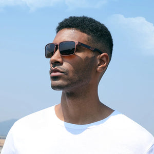 Polarized sunglasses for men with aluminum magnesium frame, stylish design, and UV protection by Hot Trend Vault.