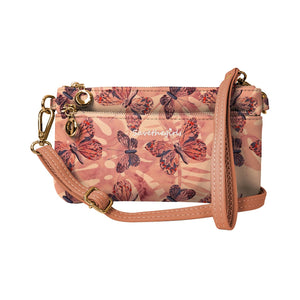 Blue Hot Trend Vault Bella RFID crossbody purse with smartphone access and RFID blocking design.