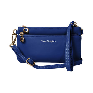 Hot Trend Vault Bella RFID crossbody purse with smartphone access, RFID blocking features, stylish navy design, and secure storage.