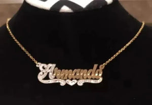 Custom Nameplate Bracelet Earrings Necklace Set Personalized Two-Color Bracelet Hiphop Name Jewelry Gift Dropshipping