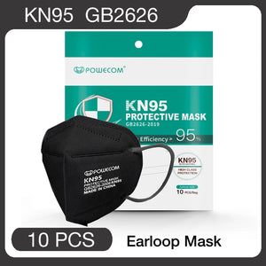 Hot Trend Vault POWECOM KN95 face masks in a 10-pack, premium non-disposable masks for adults, CE GB2626 certified.