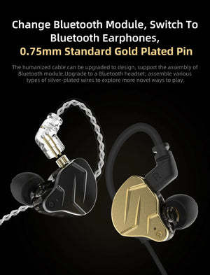 KZ ZSN Pro X Metal Wired Headset Hybrid Technology 1BA+1DD In Ear HiFi Monitor Earphone With Microphone Sport Game Headphones