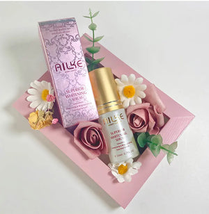 Hot Trend Vault AILKE Whitening Skin Care Set with Glutathione for all skin types, featuring skincare bottles and packaging.