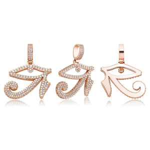 TOPGRILLZ Eye of Horus Pendant Necklace With Tennis Chain Gold Color Iced Out Cubic Zirconia Hip Hop Rock Fashion Jewelry Gift