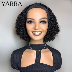 Yarra Remy Brazilian kinky curly headband wig for Black women, featuring natural black hair and textured curly style.