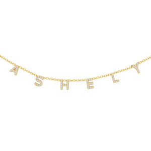 Personalized Crystal Name Necklace Custom Iced Letters Pendant Zirconia Necklace For Women Commemorat Birthday Gift Jewelry BFF