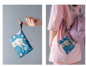 Large eco-friendly reusable foldable shopping bag by Hot Trend Vault, washable, heavy-duty tote for women with ample storage.