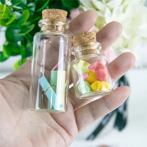 50pcs 10ml 15ml 20ml 25ml 30ml 40ml Glass Bottles with Cork Empty Bottles Jars Containers Vial Crafts Bottles Jars