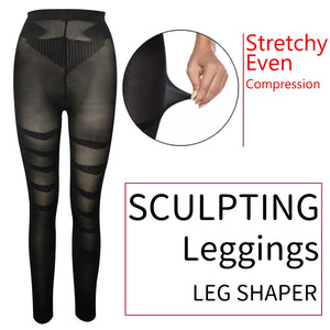 Hot Trend Vault Miss Moly anti-cellulite leggings for women with thigh sculpting and waist shaping, shown in black.