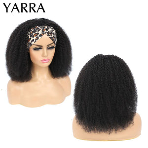 Hot Trend Vault Yarra Brazilian Kinky Curly Remy headband wig for women, showing the natural textured curly hair style.