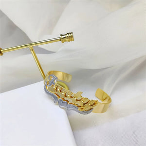 Custom Nameplate Bracelet Earrings Necklace Set Personalized Two-Color Bracelet Hiphop Name Jewelry Gift Dropshipping