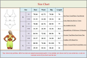 Women Jumpsuit Sleeveless Backcross Short Bodysuit Fitness Women Sport Suit Jacquard Backless Tracksuit Gym Workout Sportswear