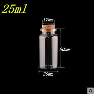 50pcs 10ml 15ml 20ml 25ml 30ml 40ml Glass Bottles with Cork Empty Bottles Jars Containers Vial Crafts Bottles Jars