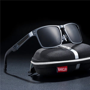 Hot Trend Vault polarized unisex square sunglasses with aluminium magnesium frame, vintage sport eyewear style