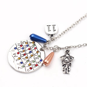 TV Show English Alphabet Letters Pendant Necklace Silver Plated Color Chain Charms Necklaces Gifts for Women