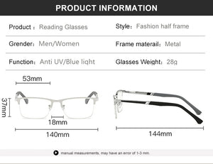Hot Trend Vault progressive multifocus reading glasses with blue light protection, unisex design, spring hinges for presbyopia.