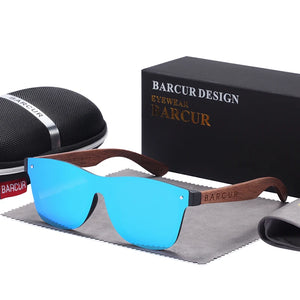 BARCUR Wood Sunglasses Natural Black Walnut Sun glasses for Men Eyewear Women Polarized UV400 Oculos De Sol Masculino Feminino