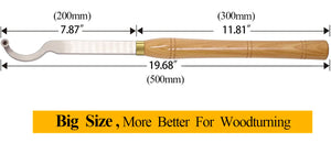20 Inches Swan Neck Hollower Round 12X2.5mm Carbide Tipped Wood Turning Tools With Solid Wooden Handle For Wood Carpenter