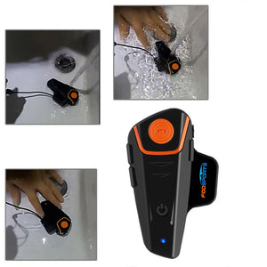 Fodsports BTS2 Pro motorcycle helmet intercom with Bluetooth 5.0, waterproof hands-free communication for riders