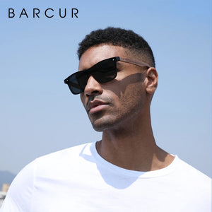 BARCUR Wood Sunglasses Natural Black Walnut Sun glasses for Men Eyewear Women Polarized UV400 Oculos De Sol Masculino Feminino