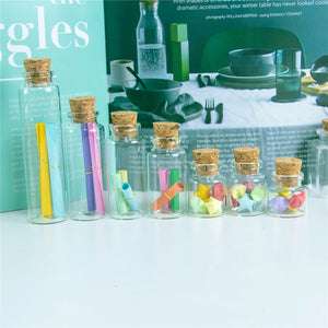 50pcs 10ml 15ml 20ml 25ml 30ml 40ml Glass Bottles with Cork Empty Bottles Jars Containers Vial Crafts Bottles Jars