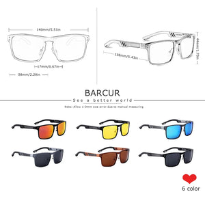 Polarized men's sunglasses with aluminum magnesium frame by Hot Trend Vault, featuring sleek design and UV protection.