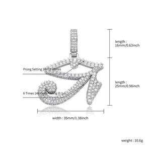 TOPGRILLZ Eye of Horus Pendant Necklace With Tennis Chain Gold Color Iced Out Cubic Zirconia Hip Hop Rock Fashion Jewelry Gift