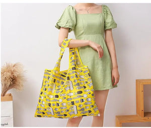 Reusable foldable shopping bag by Hot Trend Vault, large eco-friendly tote with sturdy, washable design for women.