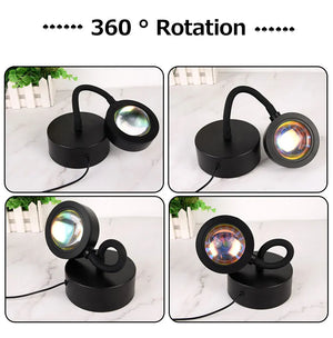 LED Sunset Lamp Nightlights USB Projector Birthday Party Decoration Mood Lights For Bedroom Living Room Wall Photography
