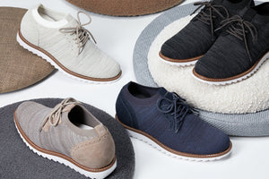 Men's navy height boost knit shoes by Hot Trend Vault, lightweight sneakers with a 3.2-inch lift for extra height.