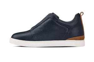 Navy slip-on casual sneakers by Hot Trend Vault with 2.6-inch height boost, featuring comfortable design and stylish look.