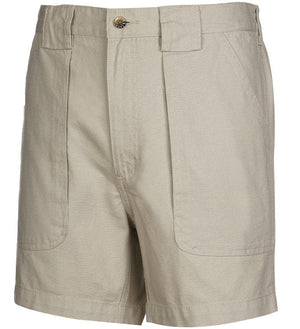 Men's casual cotton fishing shorts with built-in stretch from Hot Trend Vault, featuring a fun beer can island print.