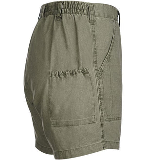Men's casual cotton fishing shorts with built-in stretch from Hot Trend Vault, featuring a beer can island print and comfortable fit.