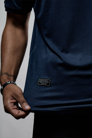 Men's Deepline Blue Bamboo Comfort Tee by Hot Trend Vault, featuring a relaxed fit and soft fabric, designed for everyday wear.