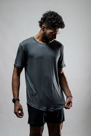 Men's Terra Tee shirt in Onyx Drift bamboo fabric, featuring a comfortable fit and casual style from Hot Trend Vault.