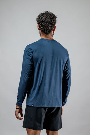 Men's Hot Trend Vault Terra Recovery Field Shirt in deep blue, long sleeve design for recovery and movement.
