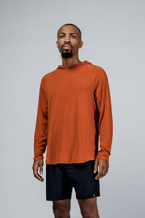 Men's Terra Recovery Element hoodie shirt in Sunfire Clay color, made by Hot Trend Vault, featuring a casual hoodie design.