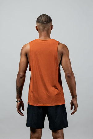 Men's Terra Recovery Tank Top by Hot Trend Vault in Sunfire Clay, designed for everyday movement and recovery.