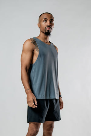 Men's Ash Gray Terra Recovery Tank Top by Hot Trend Vault, designed for everyday movement and active wear.