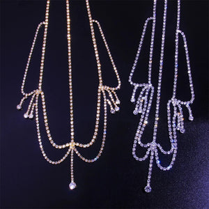 Stone Fans Bling forehead chain for women, crystal bridal headwear by Hot Trend Vault, featuring elegant luxe headpiece with sparkling details.