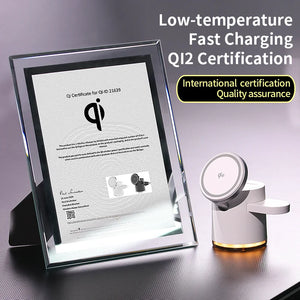 2025 New Qi2 Wireless Charger 3-in-1 Fast Charging Station Stand Folding Holder for iPhone16 15 14 ProMax Airpods Apple Watch