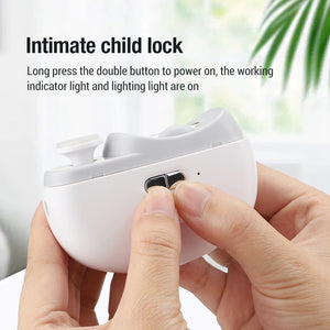 Rotatable Electric Nail Clipper For Baby Adult Automatic Nail Clippers With Light Nails Trimmer Cutter Manicure Polishing Tools