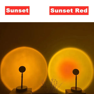 Hot Trend Vault Sunset Lamp with 16-color RGB mood lighting for living rooms and bedrooms, creating vibrant, relaxing ambiance.