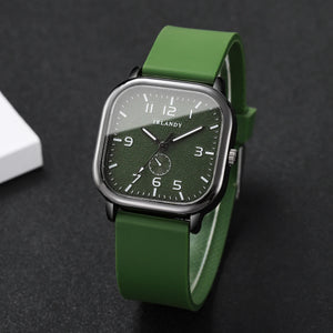 Square silicone strap quartz wristwatch by Hot Trend Vault with a casual unisex design and modern style.