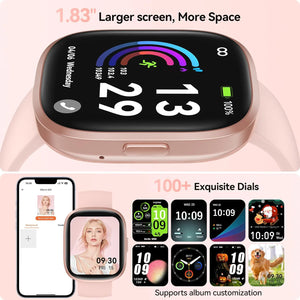 Smart Watch(Answer/Make Call), 1.83" HD Smart Watches for Men Women fitness Tracker Sleep Monitor