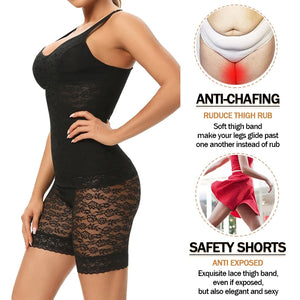 Miss Moly high waisted lace shapewear shorts by Hot Trend Vault, offering firm control and a smooth silhouette for women.