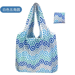 Large reusable foldable shopping tote bag for women by Hot Trend Vault, washable cloth, eco-friendly, heavy-duty design